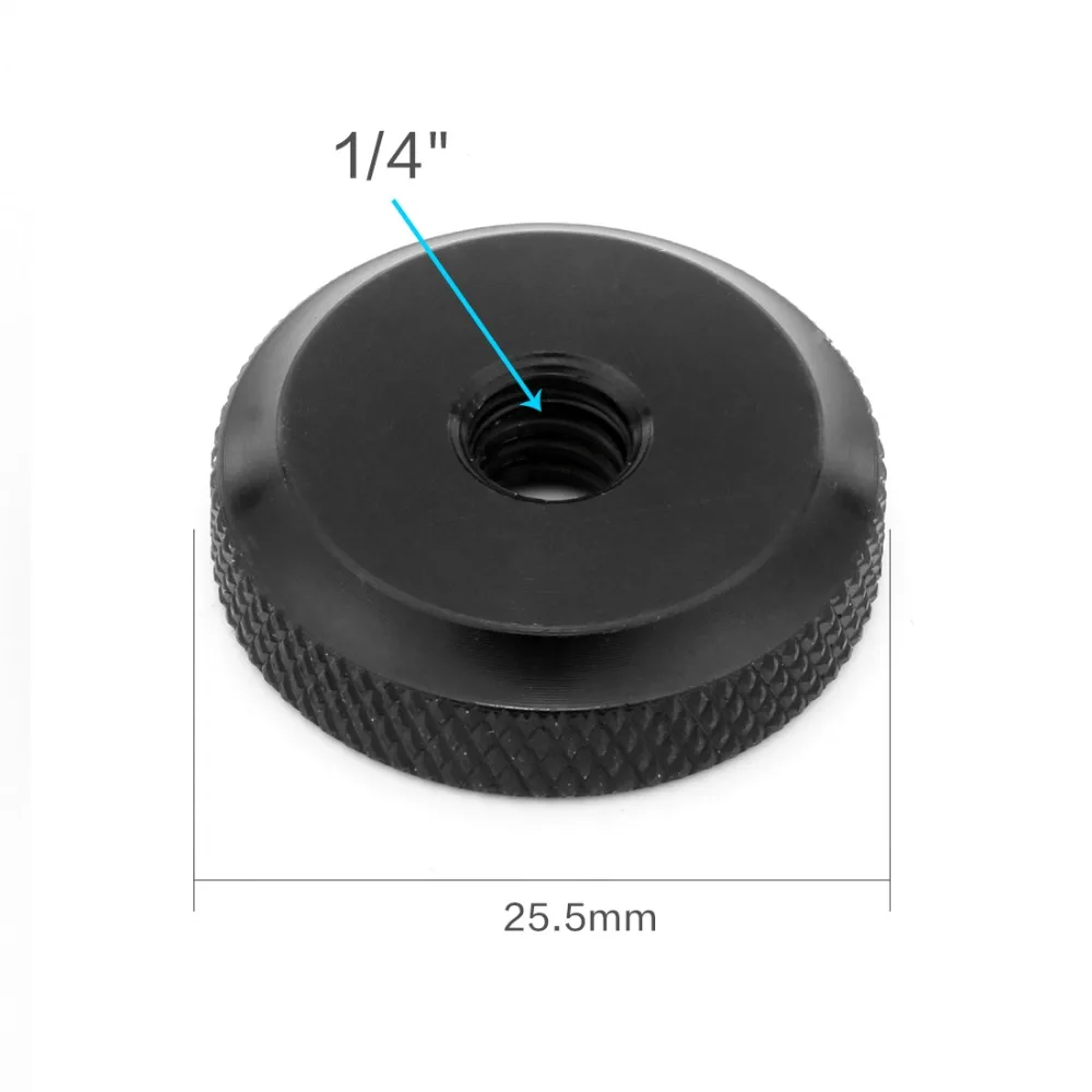 

BGNING 1x Hot Shoe Mount Accessory Metal Nut Flash Speedlite Mount Adapter for 1/4" Thread Screw Tripod Camera Tool Black 24672