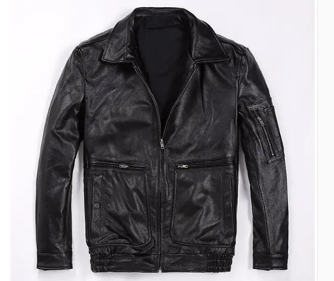 cowhide jacket mens Free shipping,Brand classic style leather jacket.man slim vintage 100% cowhide jackets.high quality motor coat.sales,60-110kgs cowhide jacket mens Genuine Leather