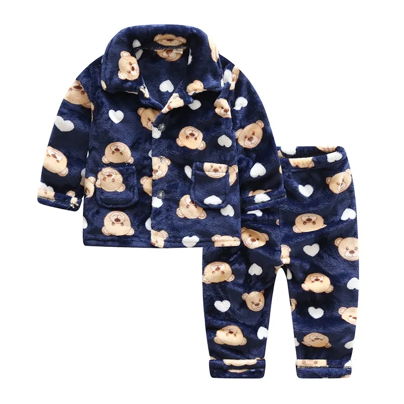 CROAL CHERIE Fleece Sleepwear For Girl Baby Boy Fall 2018 Kids Pajamas For Children Warm Sleeping Clothes Sets 80-130cm  (7)