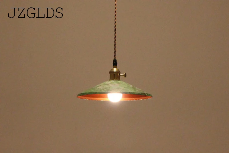 Лофт американский Железный винтажный маленький медный зонтик лампы кулон свет один кристалл стеклянный кулон свет