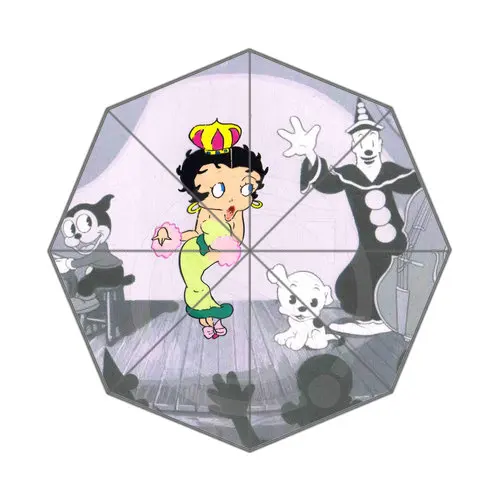 Горячая на заказ Betty Boop Лучший милый, симпатичный дизайн Портативный Модный стильный полезный складной зонтик#-efw1 - Цвет: Небесно-голубой