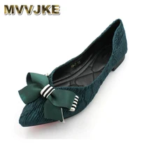 MVVJKE/ г.; модная женская обувь; женская обувь на плоской подошве; Высококачественная шелковая обувь без застежки; женские туфли-лодочки с острым носком и бантом