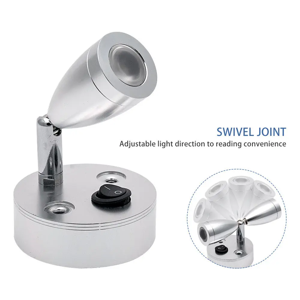 Conduziu a Luz de Leitura do Ponto em Fora do Interruptor para o Carro Pces w para o Carro Camper Van Caravana Barco Interior Luz Branca 4 12 v 3 5 Cheap Peças e acessórios RV