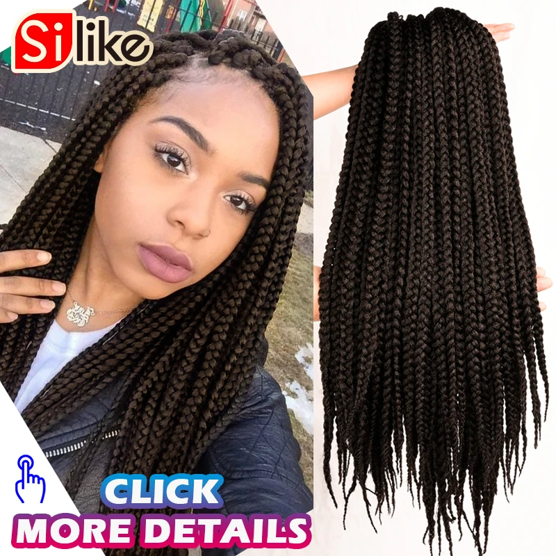 

12'' 18" 22" Crochet Braids Box Braids Hair Extensions 12 Roots 3S Crochet Box Braiding Twist Hair Jumbo Crochet Hair for Women