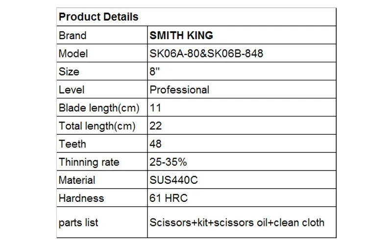 SMITH KING " профессиональные ножницы для ухода за собаками, ножницы для стрижки и филировочные ножницы, упругая краска, ручка+ наборы SUSP440C K229