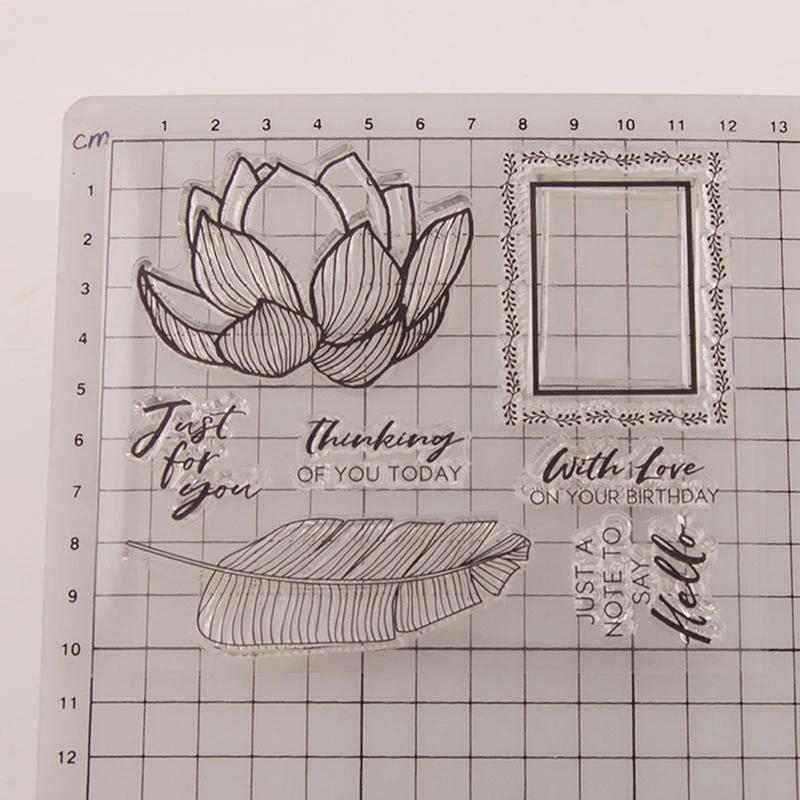 1 шт. лист лотоса перо только для вас силиконовый прозрачный штамп прозрачные резиновые штампы DIY скрапбук