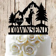 Персонализированная пара, фамилия и дата, свадебный торт, Топпер на заказ, свадьба, помолвка, топпер для торта