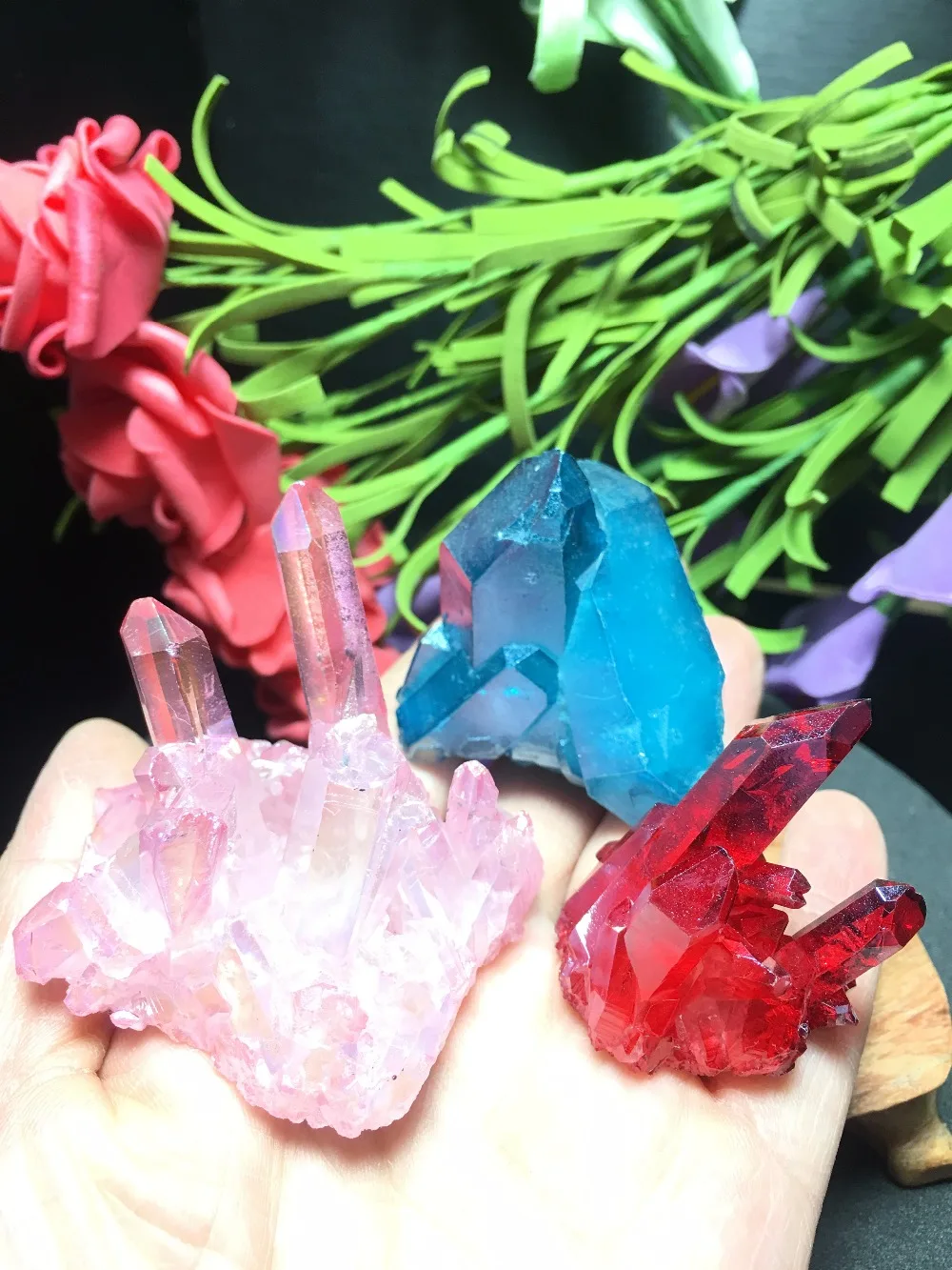 

PRETTY Aura Quartz Crystal Bismuth Titanium Silicon Clusters SPECIMEN