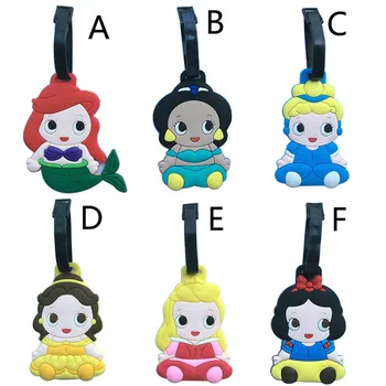 

2018 New Fashion Suitcase Luggage Tags Id Address Holder Snow Princess Mermaid Cinderella Label Travel Accessories