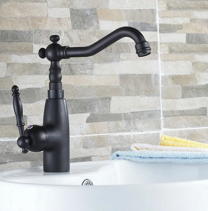 Black Oil Rubbed Bronze Single Handle Swivel Kitchen Bathroom Sink Basin Faucet Mixer Tap asf074
