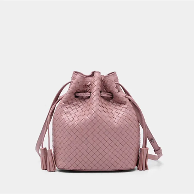 Flash Sale  2019New pattern Bucket bag Genuine leather Sheepskin Women's The single shoulder bag Cylindrical pa