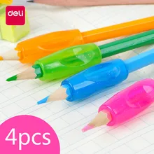 Deli, 4 шт., ручка, детский держатель для карандашей, Нетоксичная ручка, ручка для студентов, писательский аппарат, инструменты для коррекции осанки, офисные, школьные принадлежности