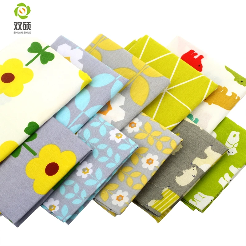 

Flower&Animal Pattern Twill Cotton Fabric Patchwork Tissue Cloth Of Handmade DIY Quilting Sewing Textile Material Half Meter