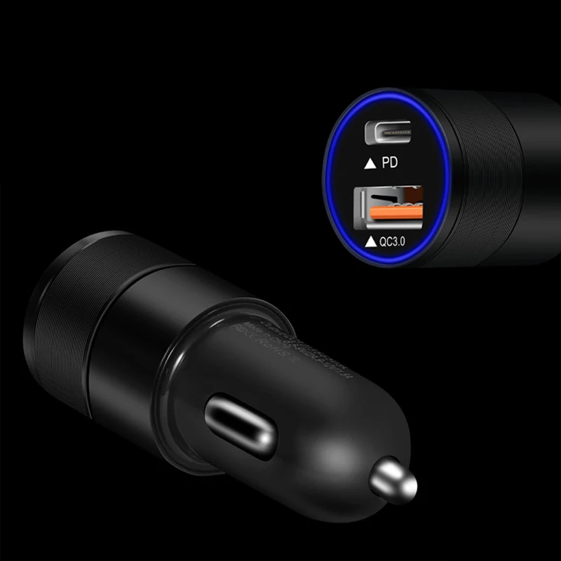 Car Charger For iPhone XS XR XS 8 8P Max Type C PD Fast Charger USB QC