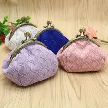 Fashion Women Coin Purse Key Credit Card Holder Cute Flower Print Ladies Small Coin Bag Two Metal Button Pocket Coin Pouch