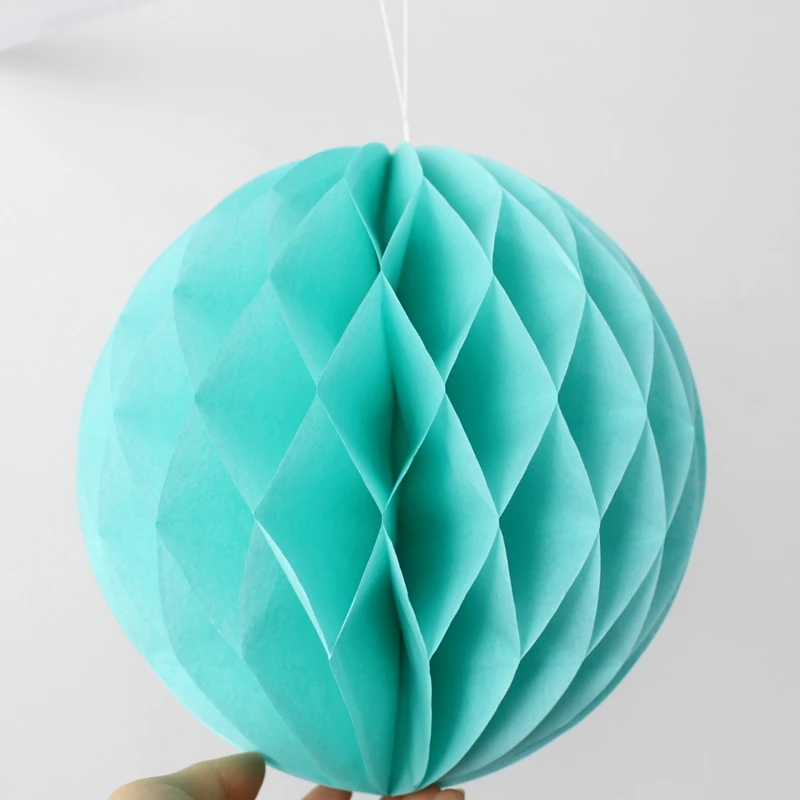 Tiffany blue Красивый 10 дюймов 25 см медовый шар бумажный цветок DIY висячий бумажный шар для свадьбы, дня рождения, вечеринки, украшения для детского душа - Цвет: Tiffany blue