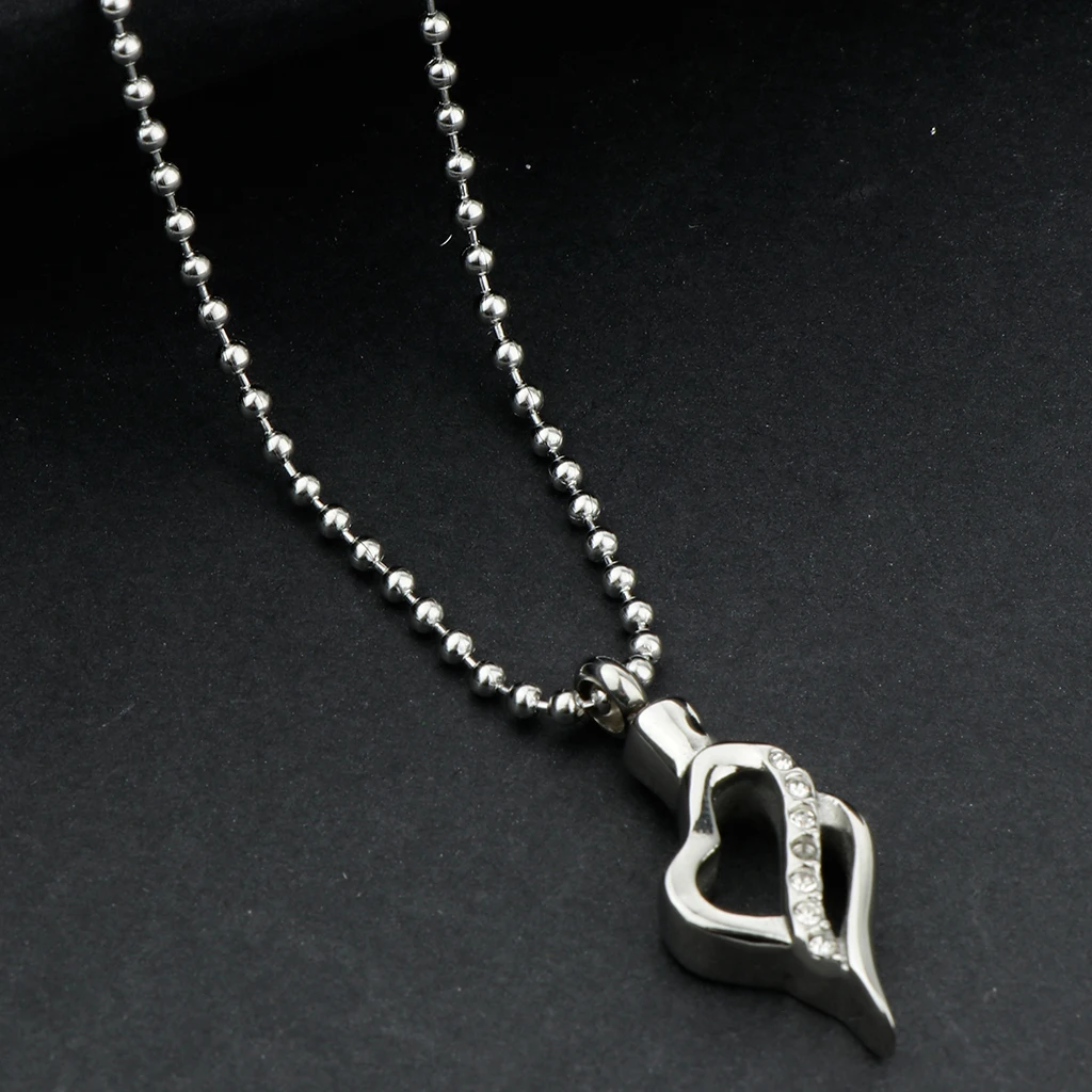America Style Urn Ashes Locket Pendant Charm Necklace 316L Stainless Steel Tone Allergy-Free Durable Adjustable Necklace