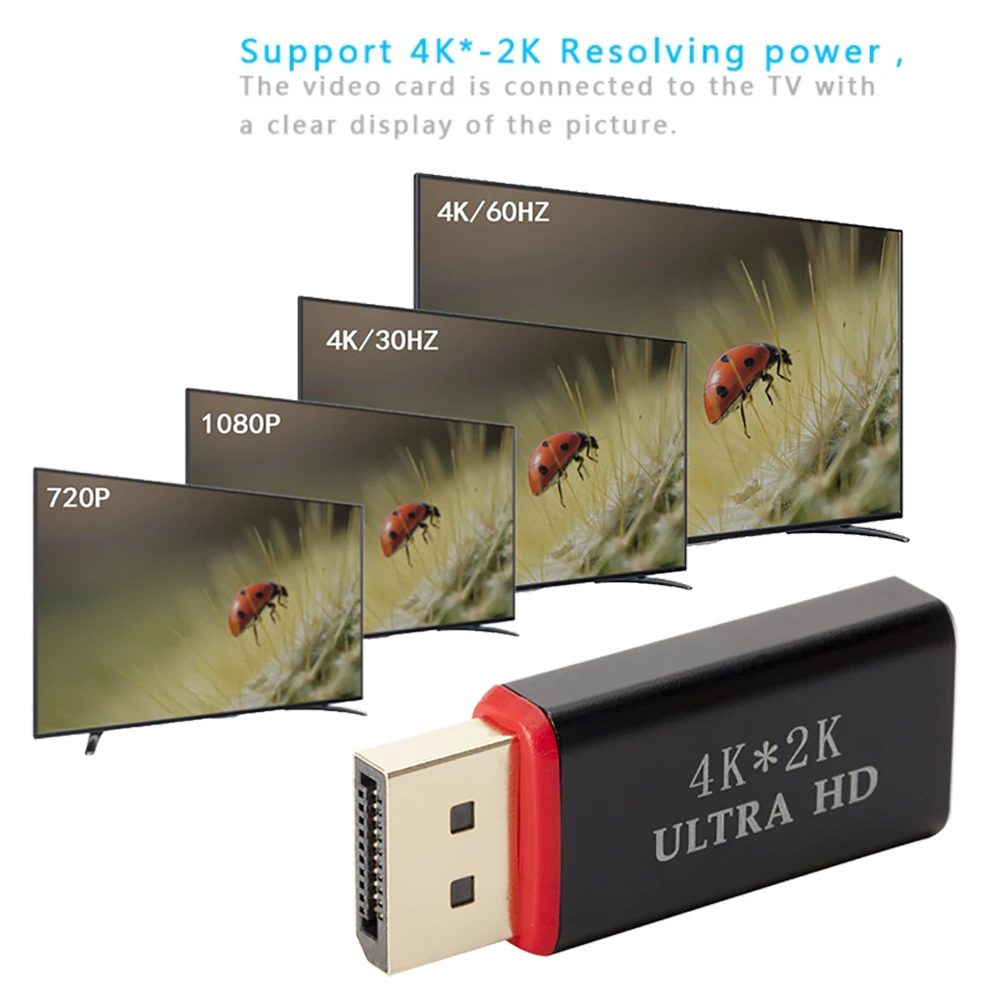 Kebidu 4K Ultra HD HDMI конвертер позолоченный Дисплей порт DP штекер гнездо адаптер 30 Гц