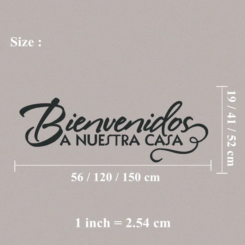 Bienvenidos A Nuestra Casa Wall Decal, Spanish Wall Sticker Home Decor