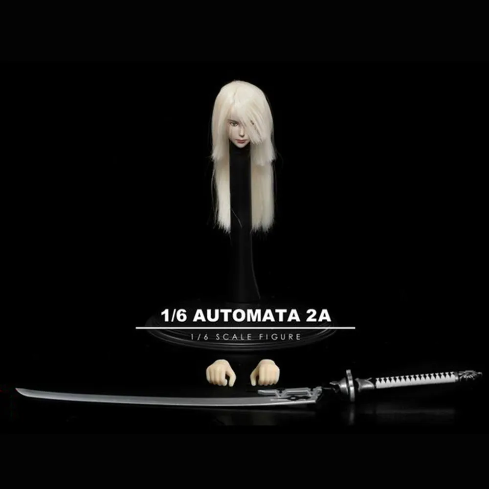 

1/6 Scale TF02 1/6 NieR:Automata A2 Female Girl Head Carved W Sword F TBL Figure for 12 inches Female Action Figures