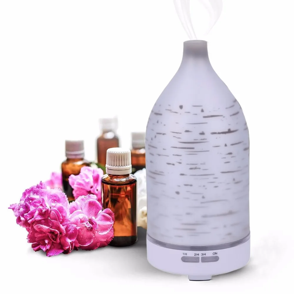 3D LED Night Light Air Humidifier Glass Vase Shape Aroma Essential Oil Diffuser Mist Maker Ultrasonic fogger 120ml home desk | Бытовая