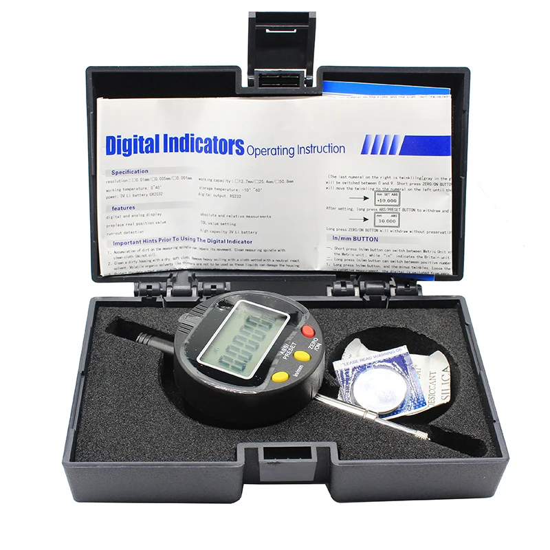 

1PC High-Precision digital Indicators 0-12.7x0.001mm Digital Display Percentile ratio Dial Indicator Range 0-12.7mm