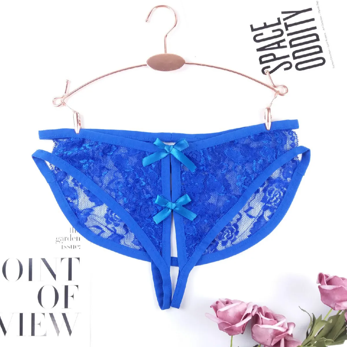 

SHENGRENMEI Sexy Lace Lingerie Panties Women Exotic Bowknot Knickers Briefs G-Strings Underwear Thongs Open Crotch Underpants