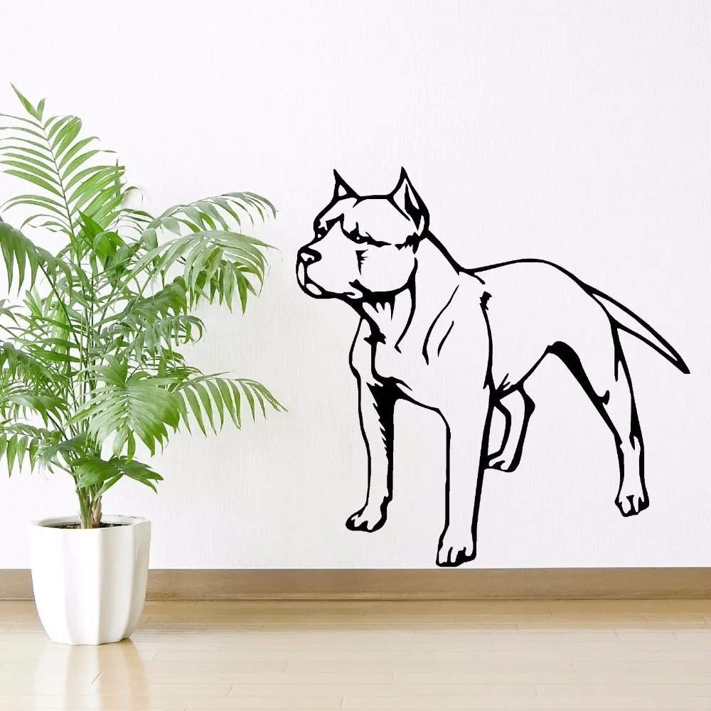 

Vinyl Wall Sticker Removable American Pit Bull Terrier Dog Wall Decal Puppy Pet Wall Art Mural Pet Dog Shop Decoration AY640