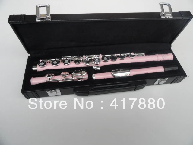 

Pink Flute 16 hole + E key Opening Table Flour Silver Key Flute and High Level Instrument Flauta with case
