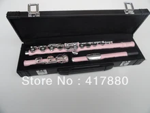 Pink Flute 16 hole + E key Opening Table Flour Silver Key Flute and High Level Instrument Flauta with case
