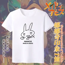 Сделано в бездну Nanachi аниме футболка унисекс летняя футболка с коротким рукавом впечатления футболки хорошие модели Цвет белый