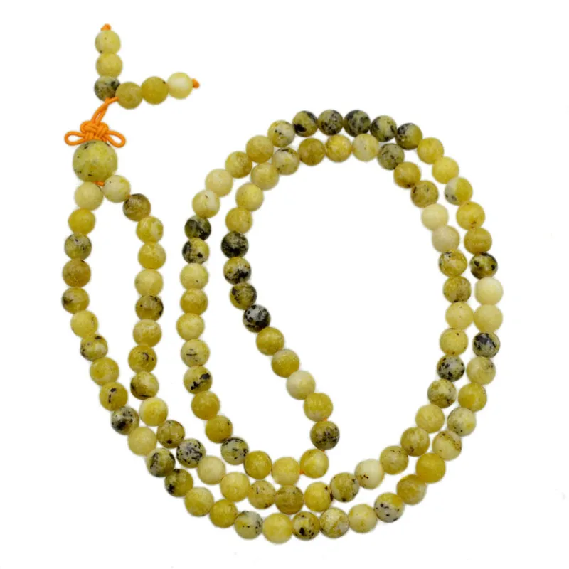 6mm 108 Prayer Yellow Tur-quoise Gem stone Round Beads Stretchy Yoga Buddha Mala Bracelet 3Pcs/lot | Украшения и аксессуары