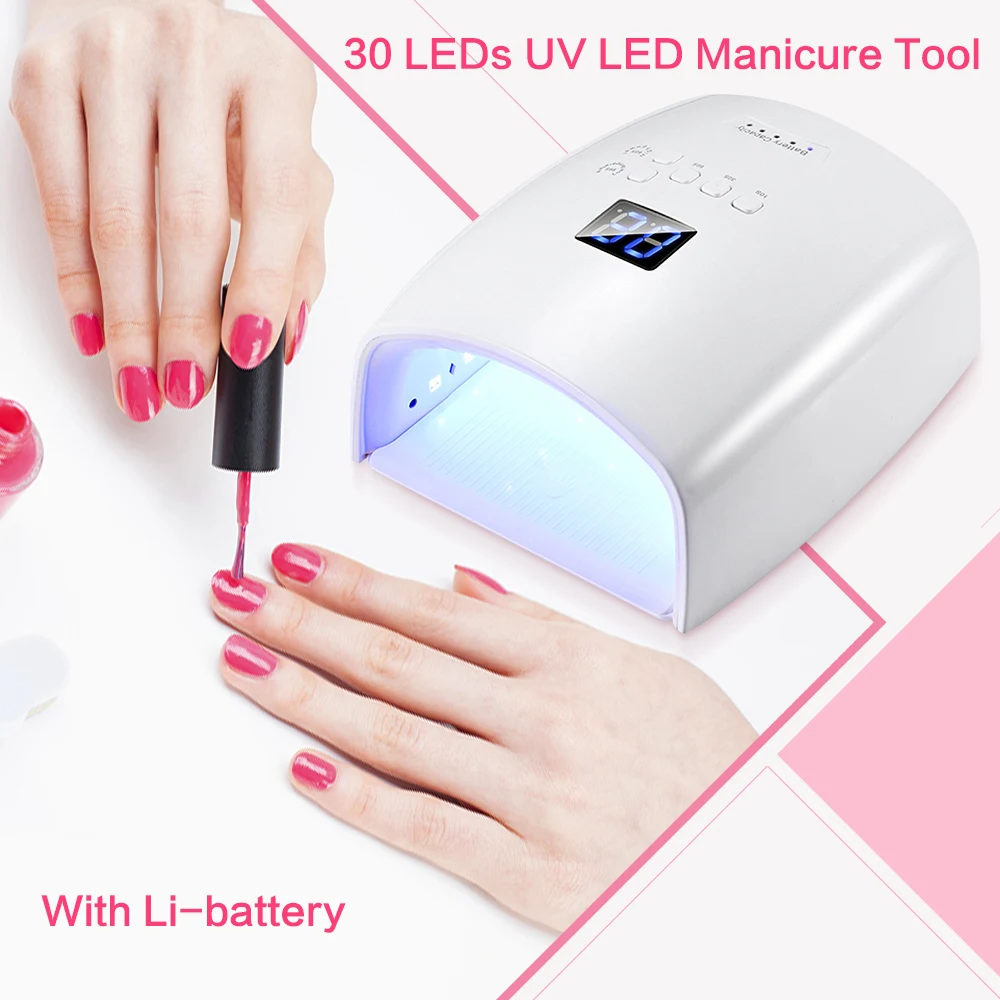 S10 Portable 48W Nail Dryer 30 LEDs UV LED Manicure Tool Curing Nail