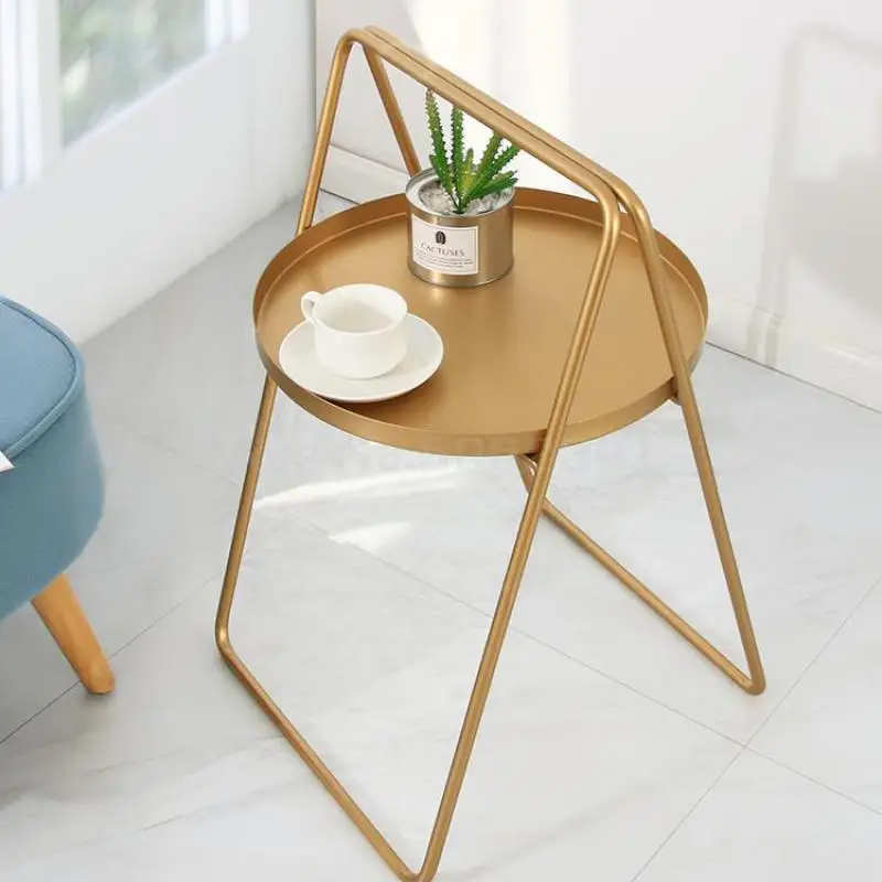 

Nordic Tieyi Balcony Table Living Room Sofa Corner Table Small Tea Table Portable Small Round Table Simple Modern