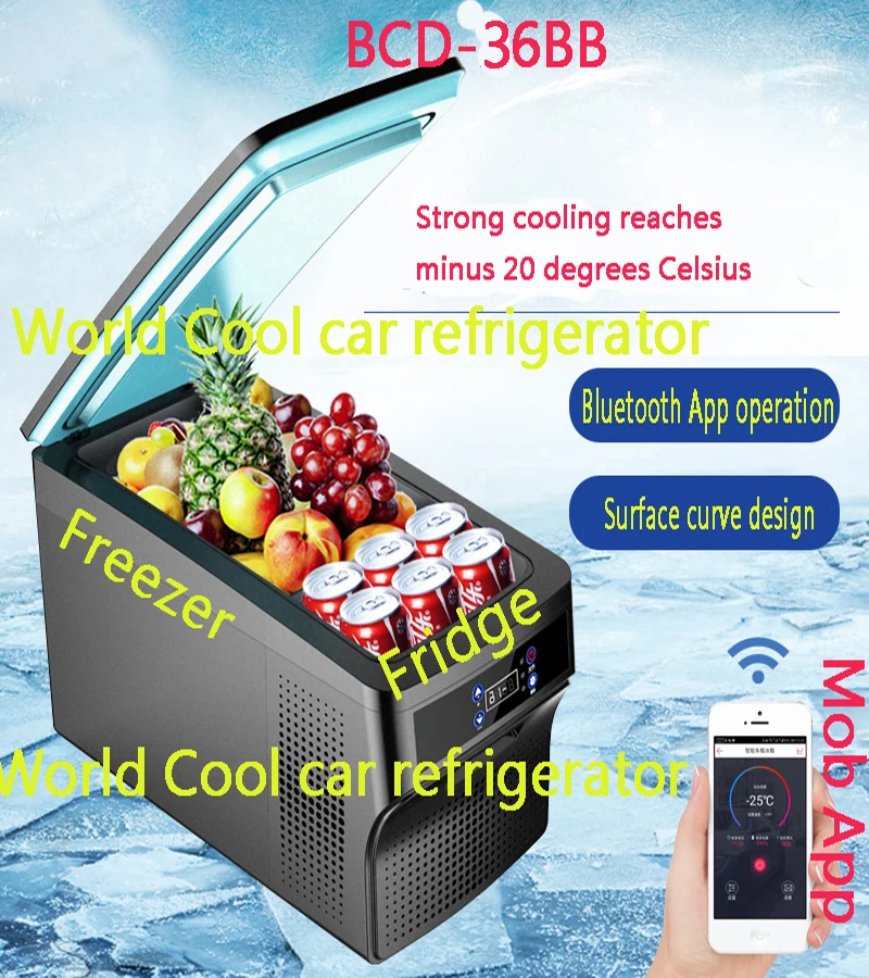 36L AC/DC12/24 V Кемпинг открытый автомобиль авто RV подвижный компрессор холодильник морозильник холодильник домашний охладитель коробка холодный to-20C