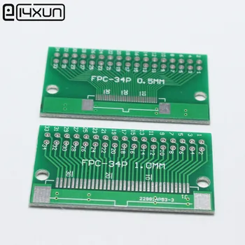 

10pcs 34P FFC FPC Adapter Plate 0.5MM / 1.0MM Pitch to 2.54mm 34Pin Flat Cable Socket Adaptor Connector for PCB Board TFT LCD