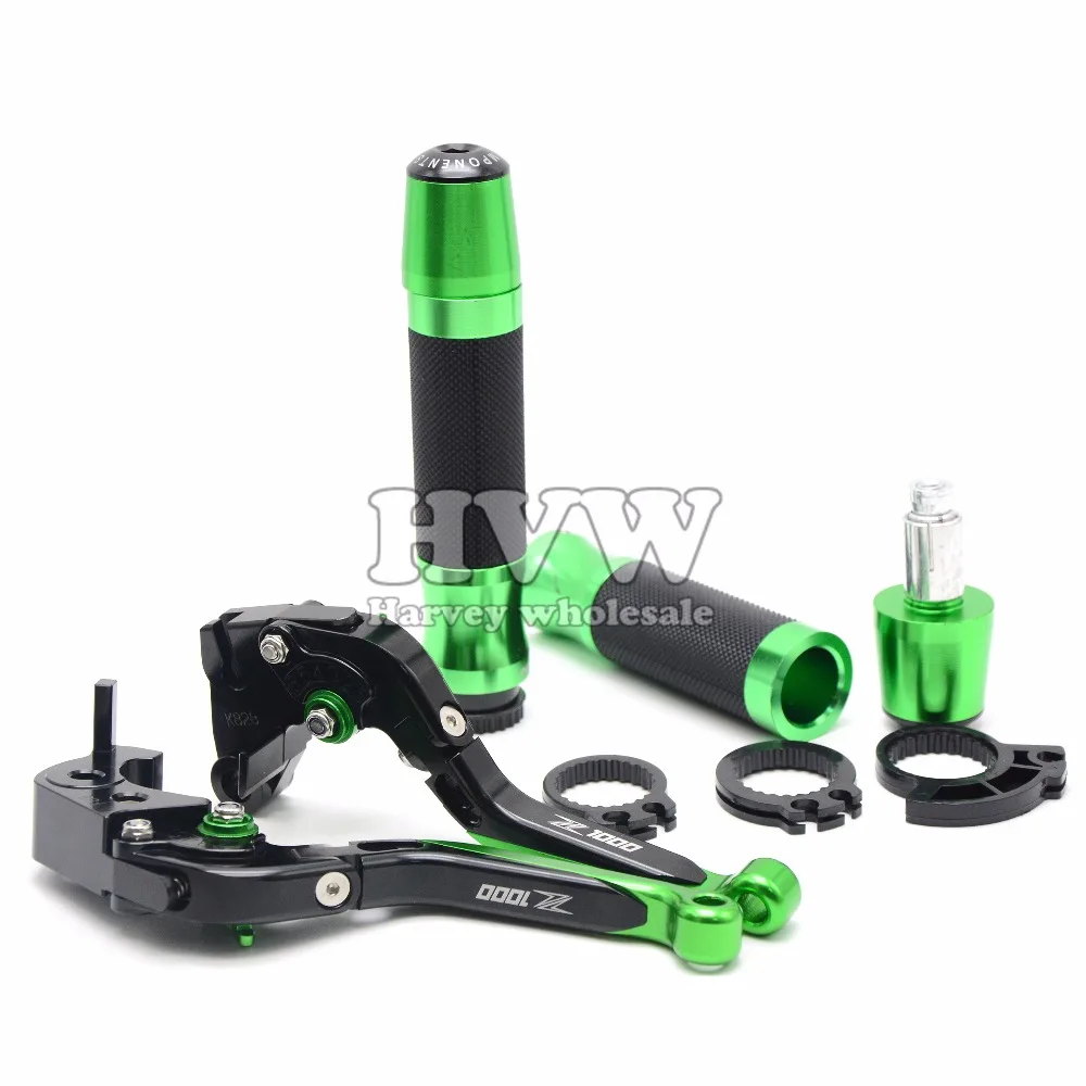 

Motorcycle Adjustable Foldable Brakes Clutch Levers and handelbar girps ends for kawasaki z1000 2003 - 2006 2004 2005 03 04 05