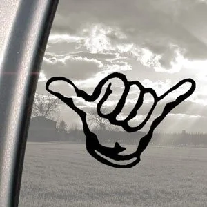 

HANG LOOSE Black Decal SURFING HAWAII BEACH SUMMER Sticker 15cm