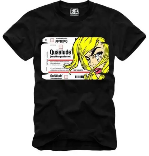 Футболка Quaalude Xanax Valium White Off Dmt Salvia Lsa новые брендовые топы крутая Повседневная