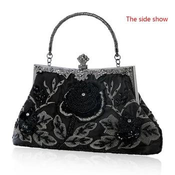 

2019 New Vintage Style Beaded Floral Evening Clutch Bag Wedding Party Prom Purse Handbag