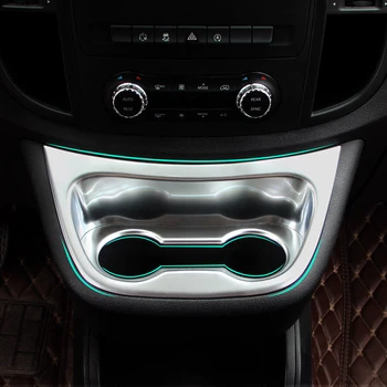 

For Mercedes-Benz Vito 2014-2018 Inner Accessories Front Water Cup Holder Cover Trim ABS Matte 1pcs