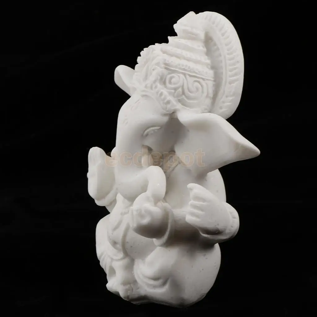 Hindu Sandstone Meditation Ganesha Elephant Sculpture Figurine for Good Blessing Xmas Gift for Friends & Family