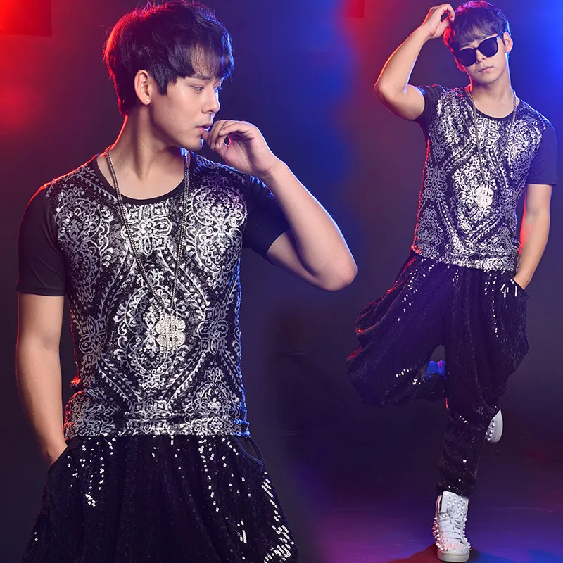 

Fashion Nightclub Jazz Dance Costume Men's Korean Version Jacket tops Pants Nightclub Male Singer Dj Stage Trendy Costume DL2348
