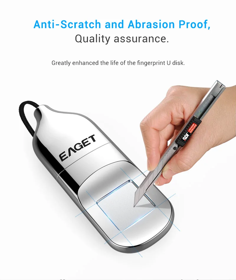 EAGET USB Флешка 64 ГБ Накопитель Отпечатков Пальцев Компактный Накопитель С Шифрованием 32GB USB Флэш-Накопитель Флкшка Для Ноутбука PC