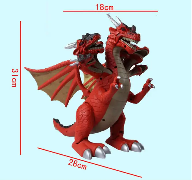 High-tech Seven heads Dinosaur Toy Jurassic world electric dinosaur toys Tyrannosaurus rex plastic dinosaur model 5