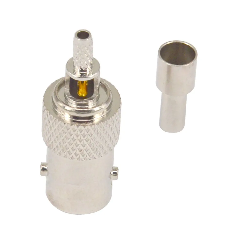 100 Pieces BNC female crimp 50 ohm RF connector BNC female crimp Plug