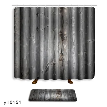 

Modern Creative Shower Curtains Bath Curtain Cortina Waterproof Polyester For Bathroom with 12pcs Plastic Hooks+Hall bedroom rug