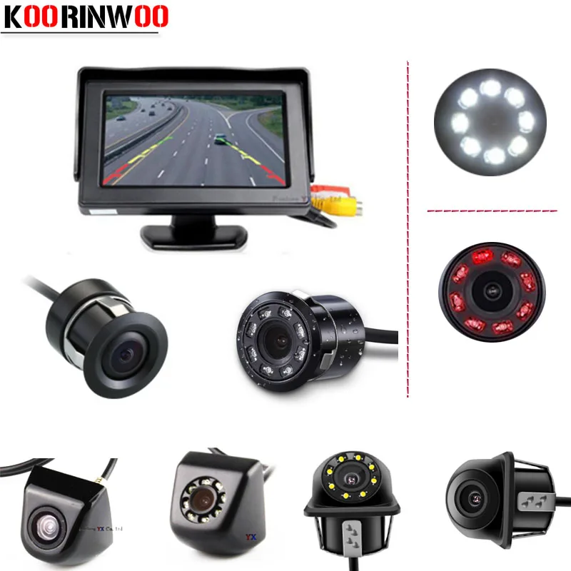 Koorinwoo Универсальный HD CCD 4 3 TFT цифровой монитор + Автомобильная камера заднего вида