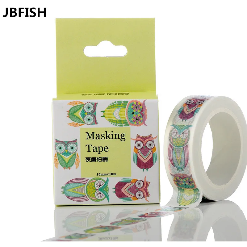 JBFISH Many owl tapes Size 15 mm paper japanese washi tape decorative