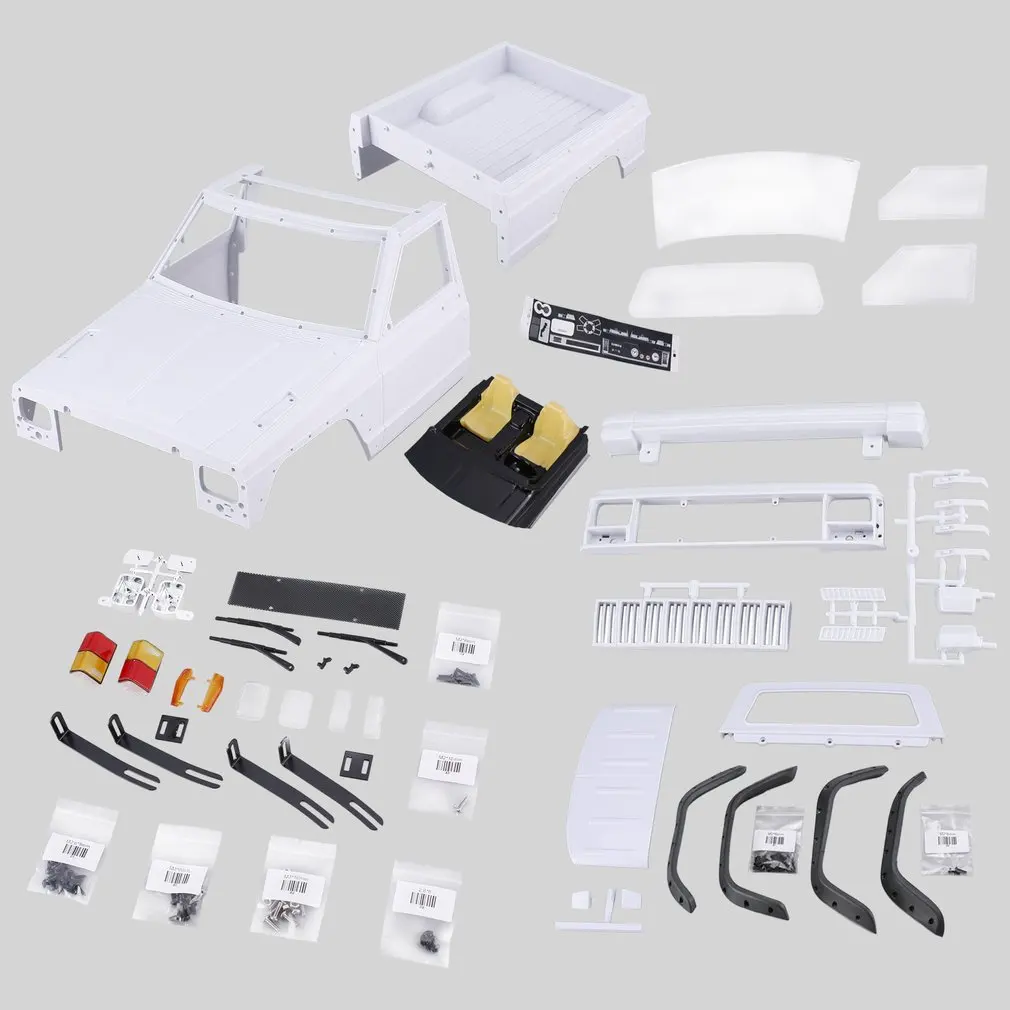 RC автомобиль Shell AX-313B 12,3 дюйма колесная база пикап кузова DIY Kit для 1/10 RC грузовик гусеничный осевой SCX10 и SCX10 II 90046 90047